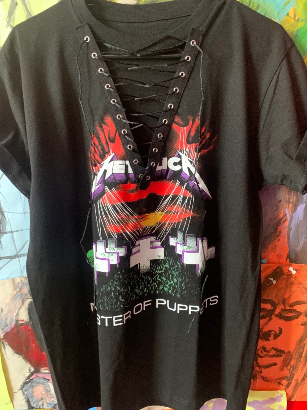 metallica lace up top